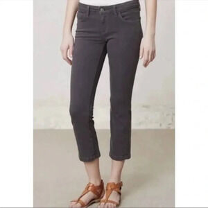 Anthropologie Pilcro and the Letterpress Gray Straight Leg Crop Jean
